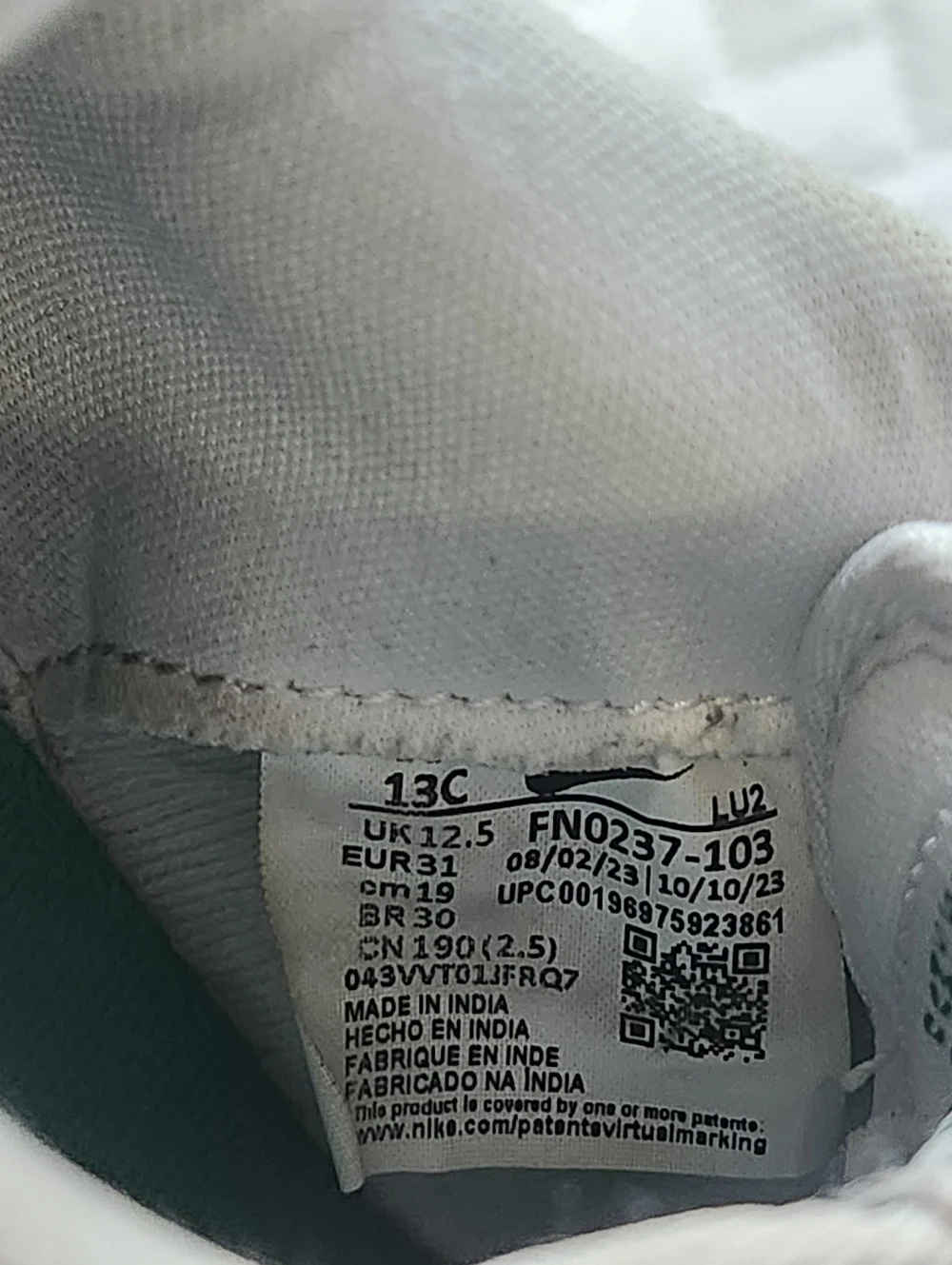 Nike Air Force Kids 13 C Size